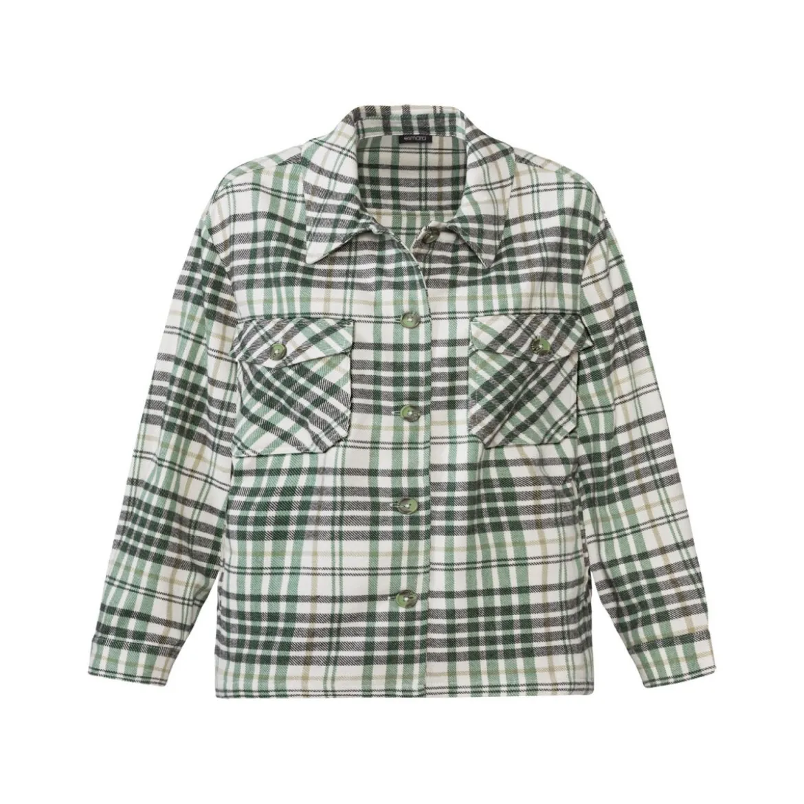 esmara® Damen Overshirt, aus weicher, wärmender Flanell-Qualität (Karo, 38) - B-Ware neuwertig