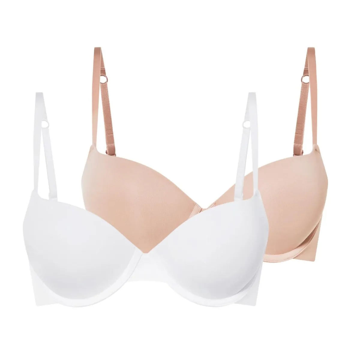 esmara® Damen Push-UP-BHs, 2 Stück, mit verstellbaren Trägern - B-Ware