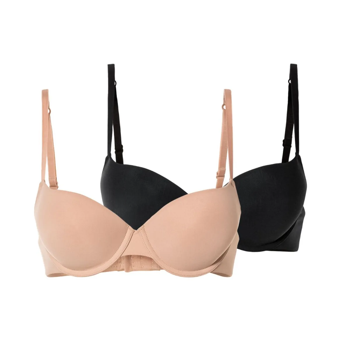esmara® Damen Push-Up BHs, 2 Stück, mit verstellbaren Trägern - B-Ware