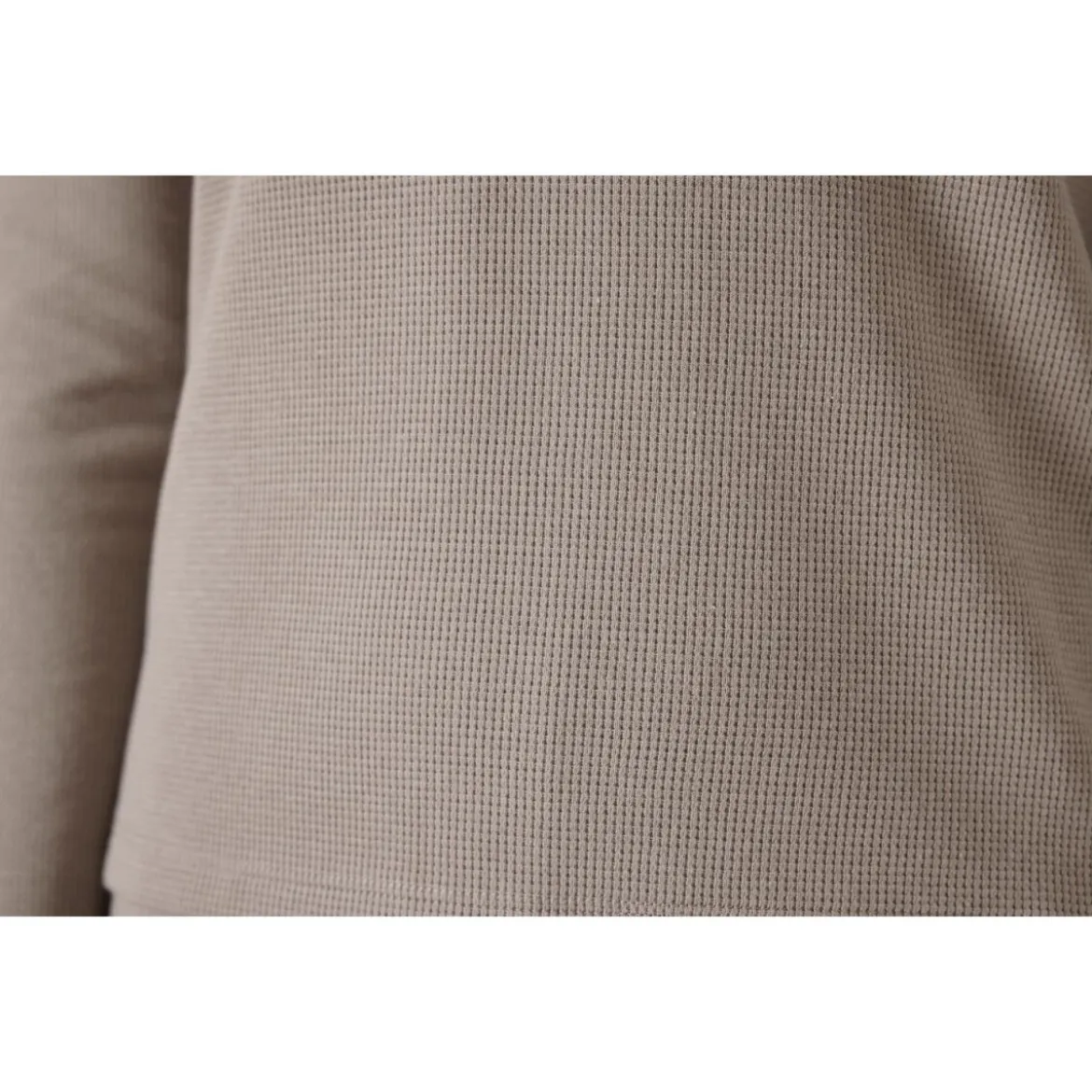 esmara® Damen Pyjama, mit Waffelstruktur (Beige, XS (32/34)) - B-Ware neuwertig