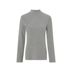 esmara® Damen Rollkragen-Langarmshirts, 2 Stück, gerippt (schwarz/grau, XS(32/34)) - B-Ware neuwertig