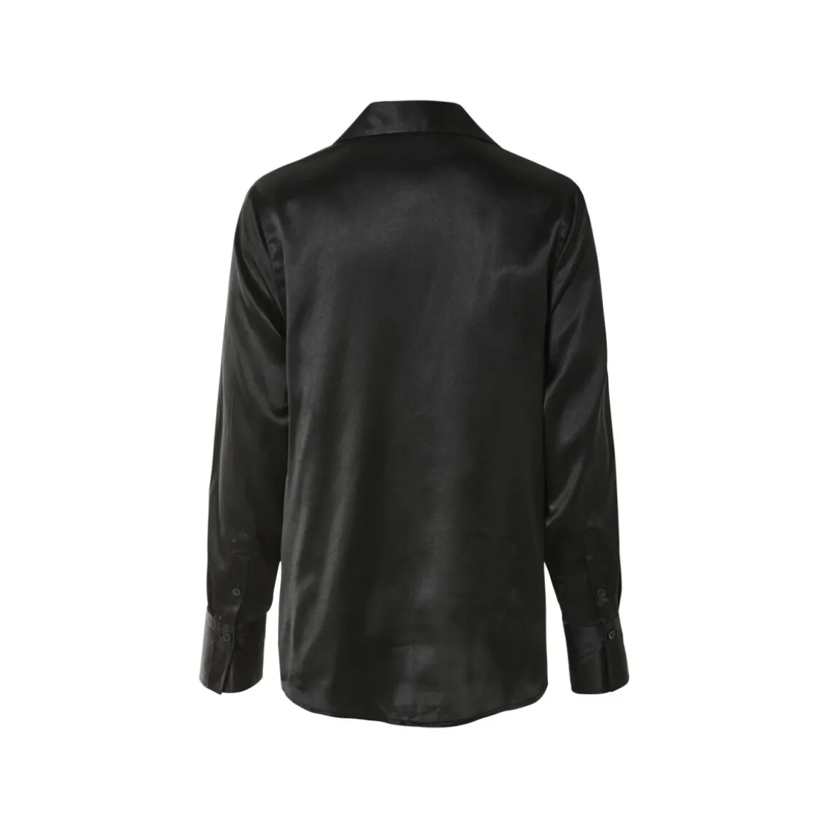 esmara® Damen Satin-Bluse mit Kentkragen (schwarz, 34) - B-Ware neuwertig