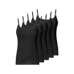 ESMARA® Damen Spaghettitops, 5 Stück (Schwarz, XS(32/34)) - B-Ware sehr gut