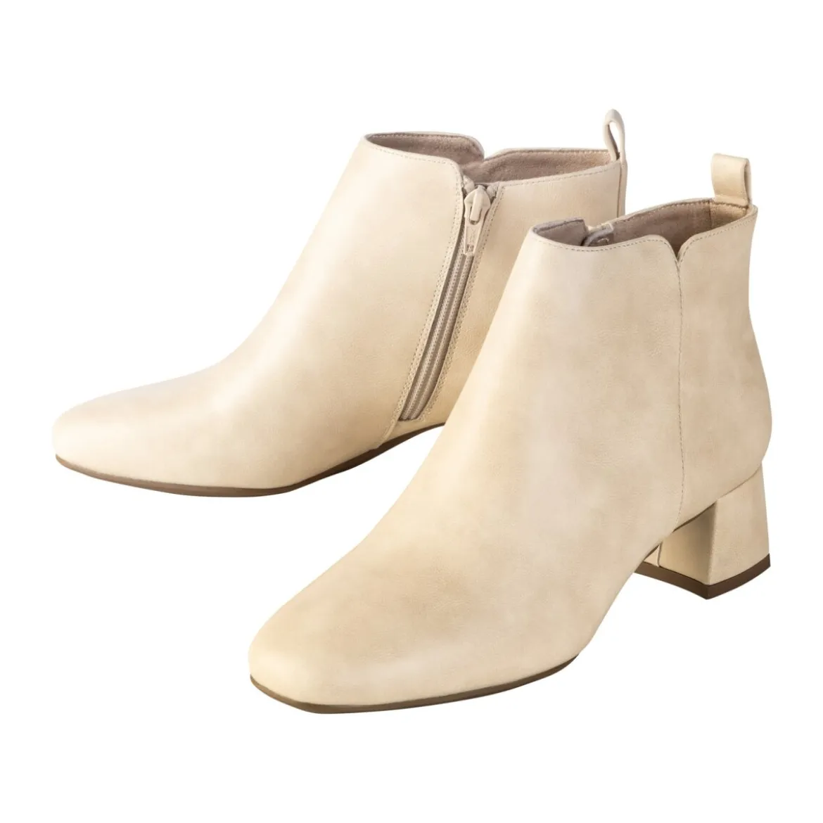 esmara® Damen Stiefeletten mit Reißverschluss (beige, 38) - B-Ware neuwertig