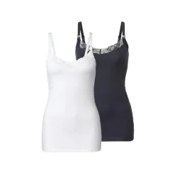 esmara® Damen Still-Tops, hoher Baumwollanteil, 2er Set - B-Ware
