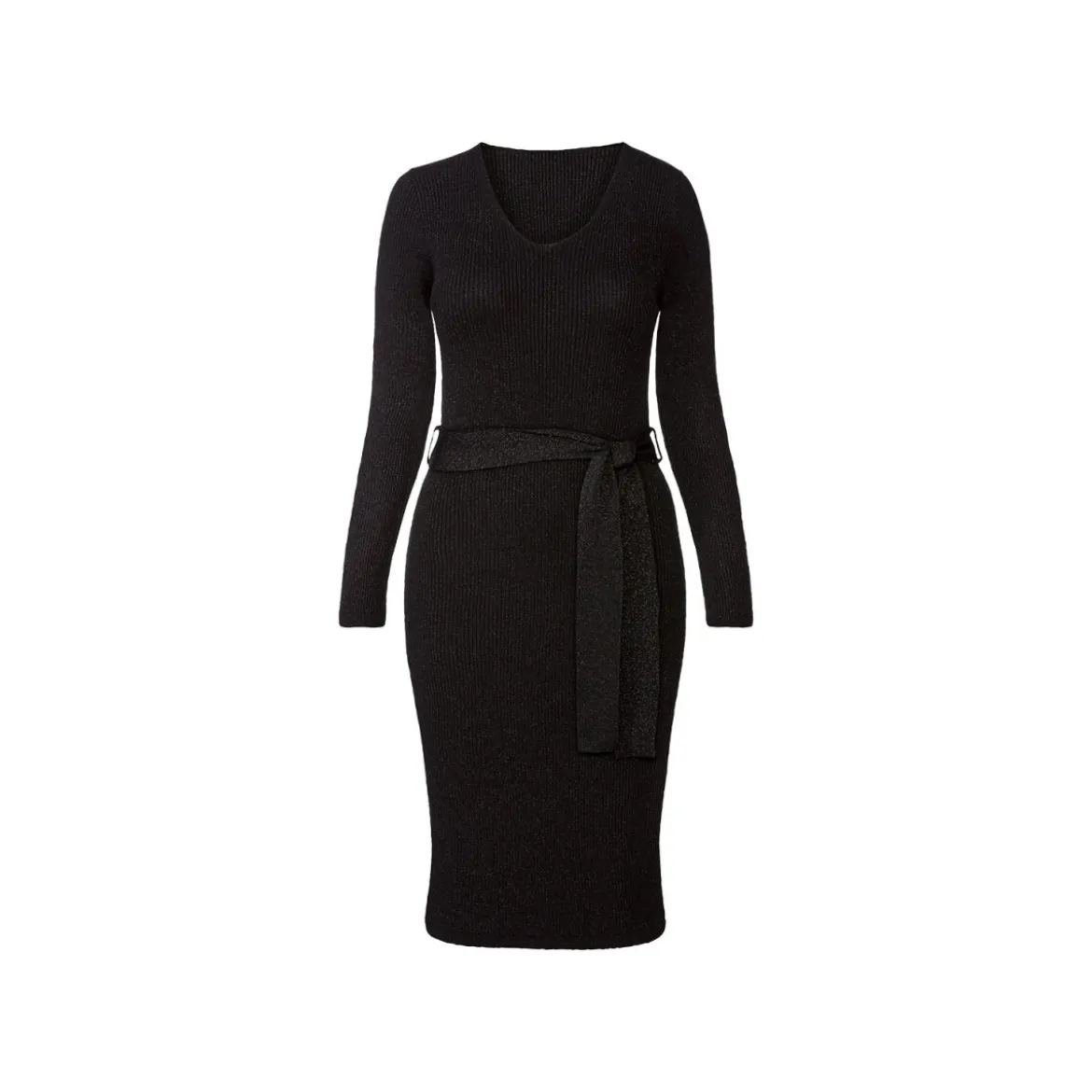 esmara® Damen Strickkleid mit edlem Glitzereffekt (schwarz, S(36/38)) - B-Ware neuwertig