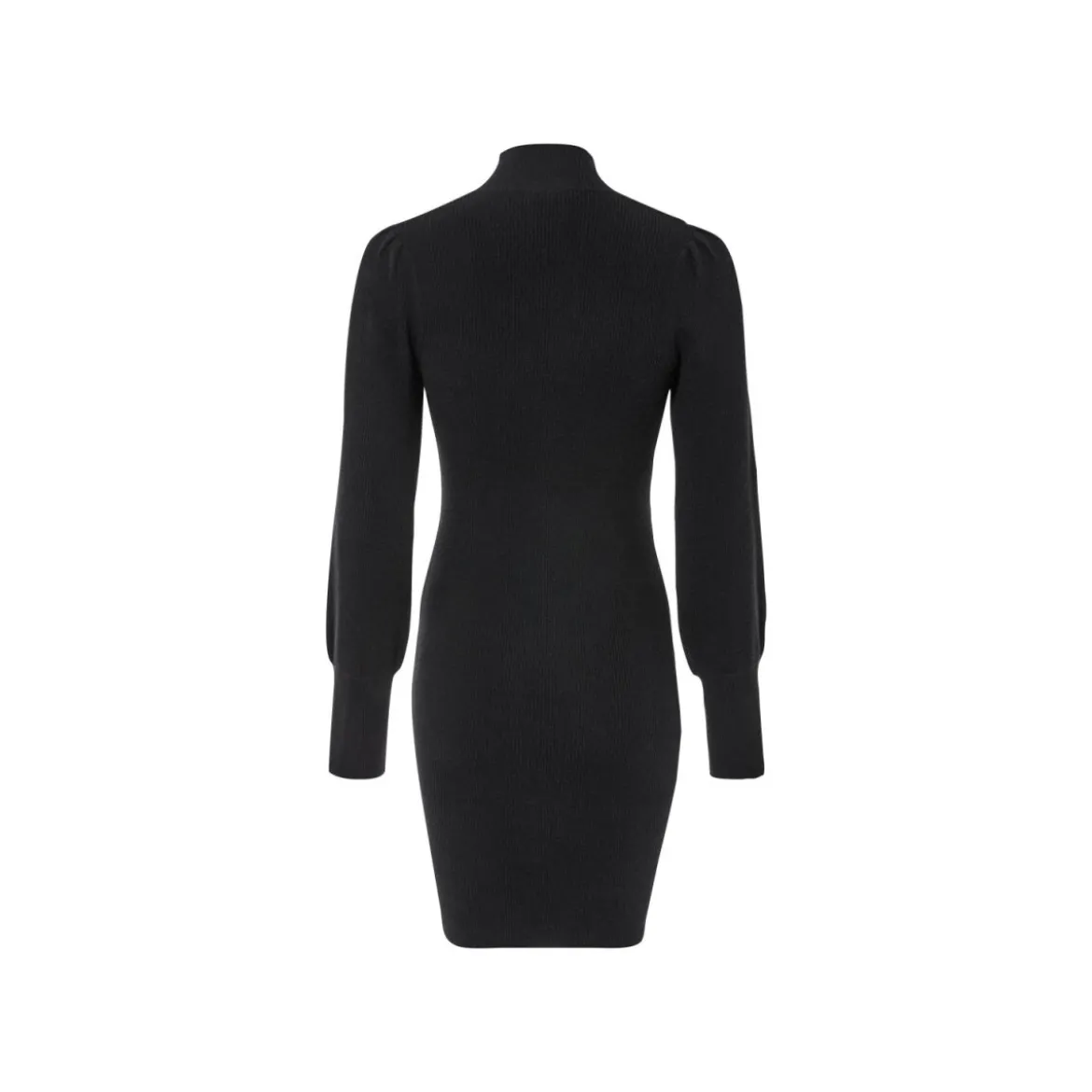 esmara® Damen Strickkleid, mit langen Puffärmeln (Schwarz, M(40/42)) - B-Ware sehr gut