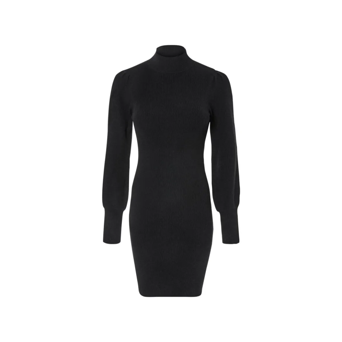 esmara® Damen Strickkleid, mit langen Puffärmeln (Schwarz, M(40/42)) - B-Ware sehr gut