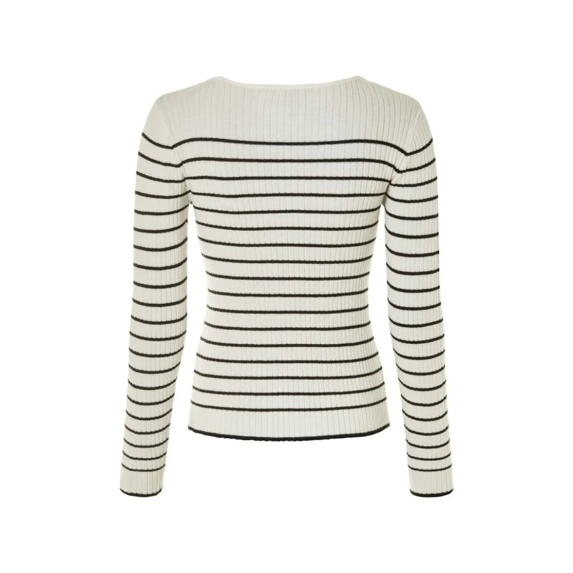 esmara® Damen Strickpullover, in modischer Rippstrick-Qualität (Streifen, M (40/42)) - B-Ware neuwertig