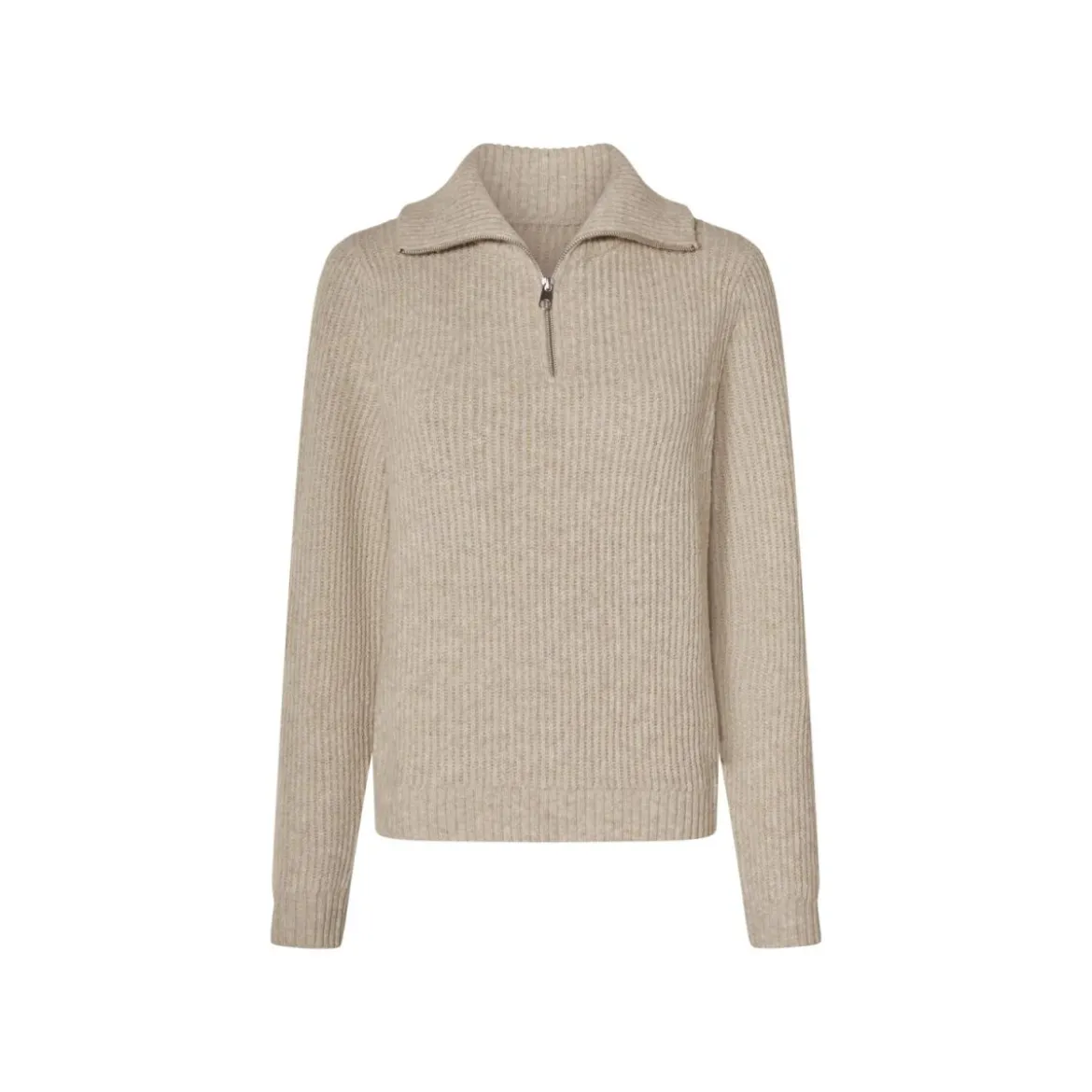 esmara® Damen Stricktroyer / Strickpullover, mit Wollanteil (Beige, L(44/46)) - B-Ware neuwertig