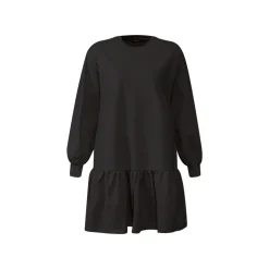 esmara® Damen Sweatkleid mit Rundhalsausschnitt und überschnittenen Schultern (schwarz, XS (32/34)) - B-Ware neuwertig