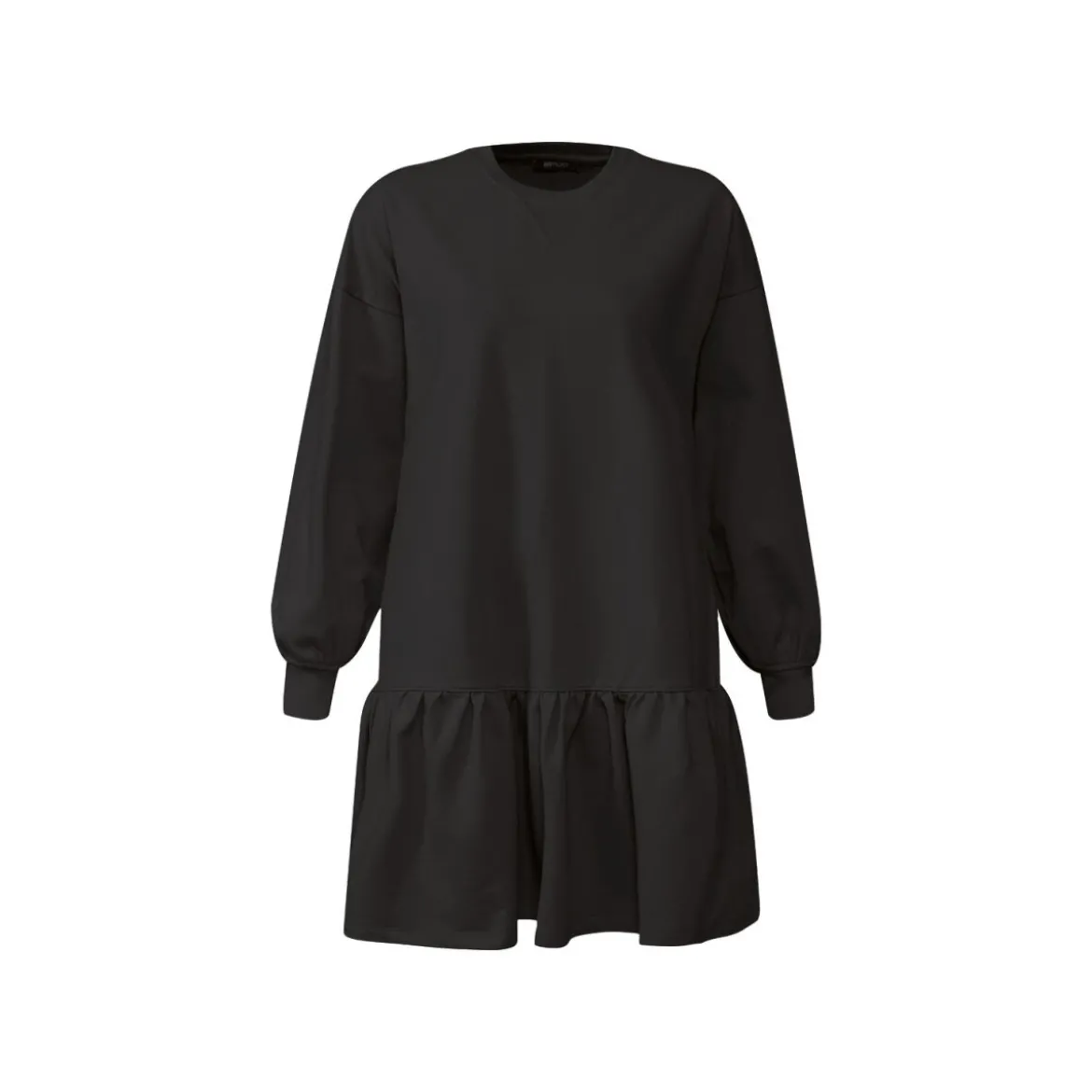 esmara® Damen Sweatkleid mit Rundhalsausschnitt und überschnittenen Schultern (schwarz, XS (32/34)) - B-Ware neuwertig