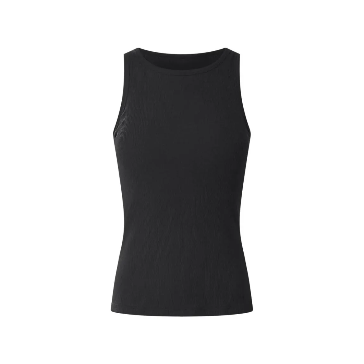esmara® Damen-Top, gerippt, mit integriertem BH, M, schwarz - B-Ware neuwertig