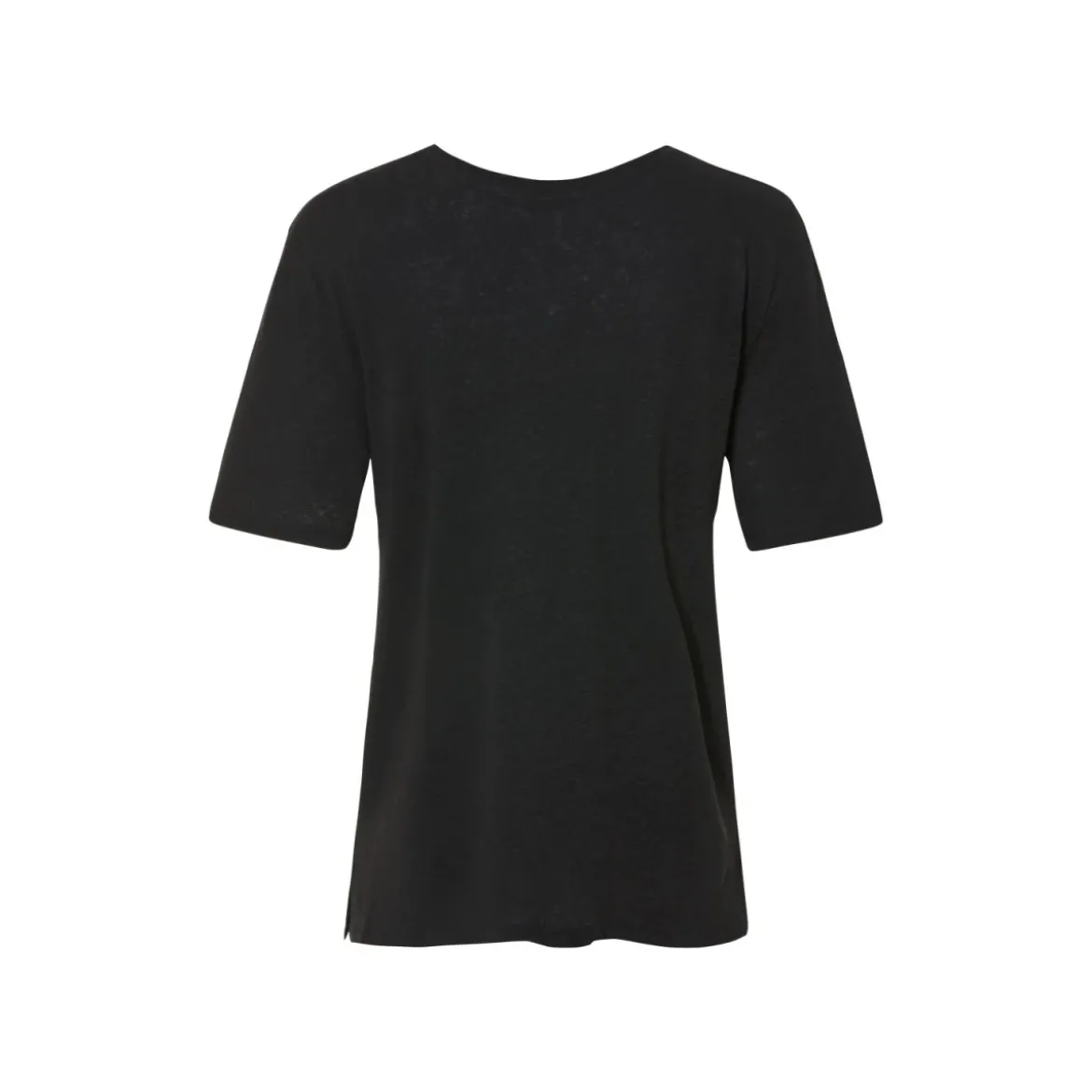 ESMARA® Damen T-Shirt mit Leinen (Schwarz, L(44/46)) - B-Ware neuwertig