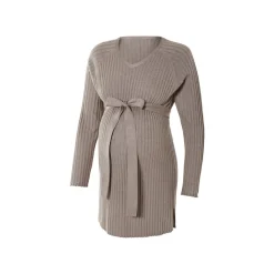 esmara® Damen Umstands-Ripppullover mit Seitenschlitzen (hellbraun, L(44/46)) - B-Ware neuwertig