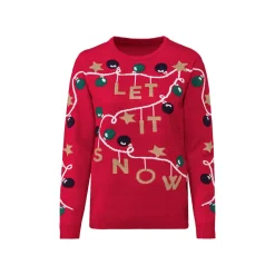 esmara Damen Weihnachtspullover mit LED-Effekt - B-Ware