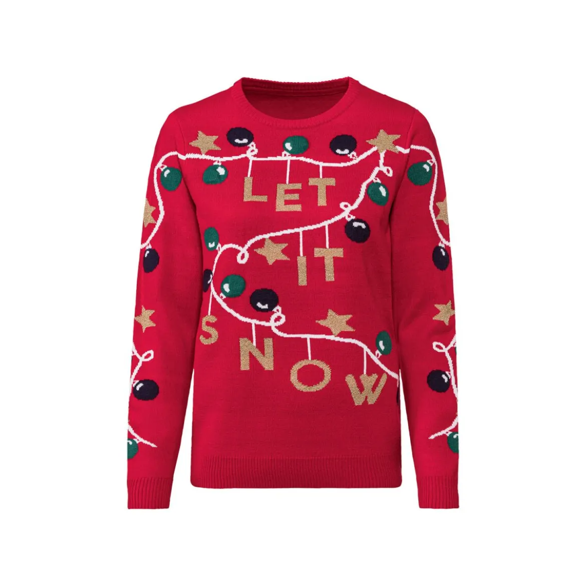 esmara Damen Weihnachtspullover mit LED-Effekt - B-Ware