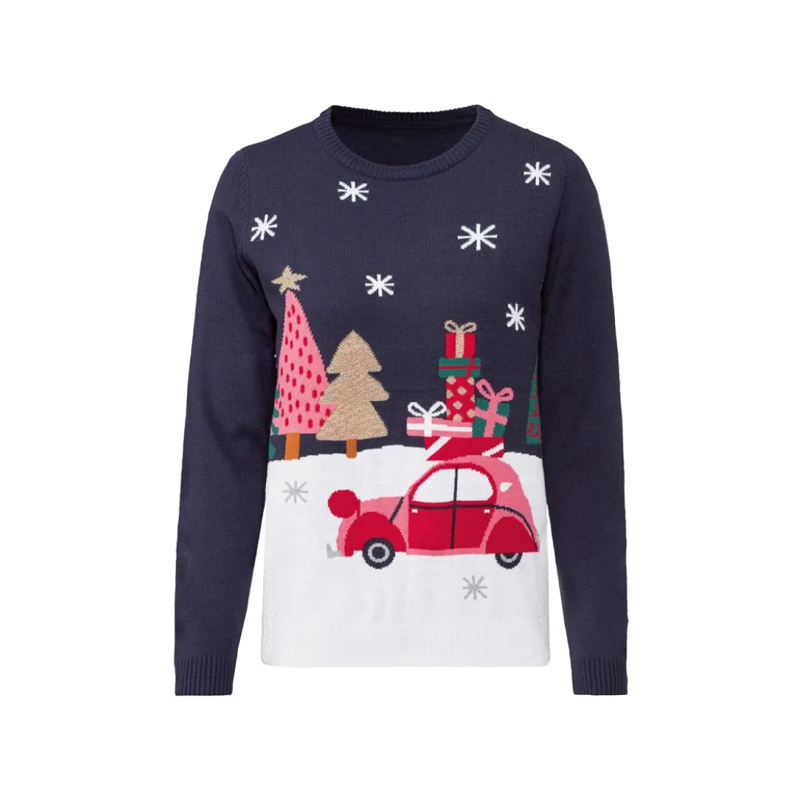 esmara Damen Weihnachtspullover mit LED-Effekt - B-Ware