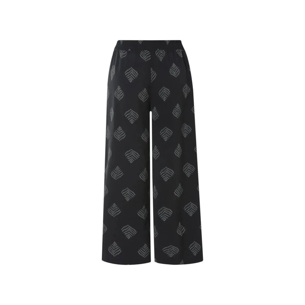 ESMARA® Damen Wide-Leg Hose, modische 7/8-Länge (Muster/schwarz, 42) - B-Ware neuwertig