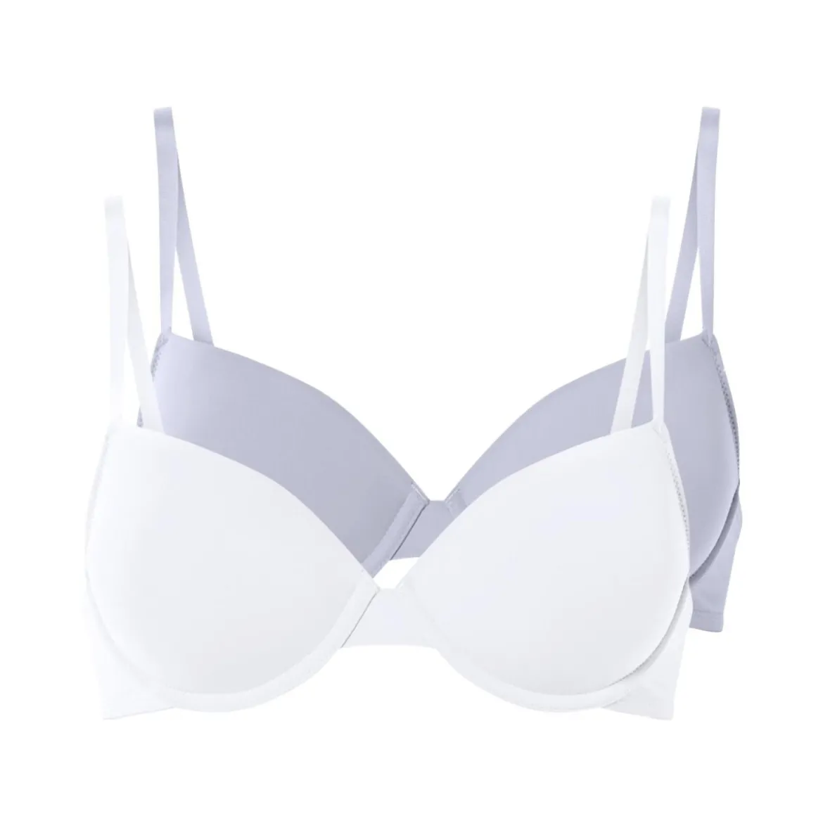 esmara® 2er Set Damen-BHs, 75B, blau/weiß - B-Ware neuwertig
