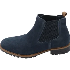 esmara® Herren Lederstiefeletten, 43, marineblau - B-Ware neuwertig