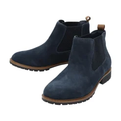 esmara® Herren Lederstiefeletten, 43, marineblau - B-Ware neuwertig