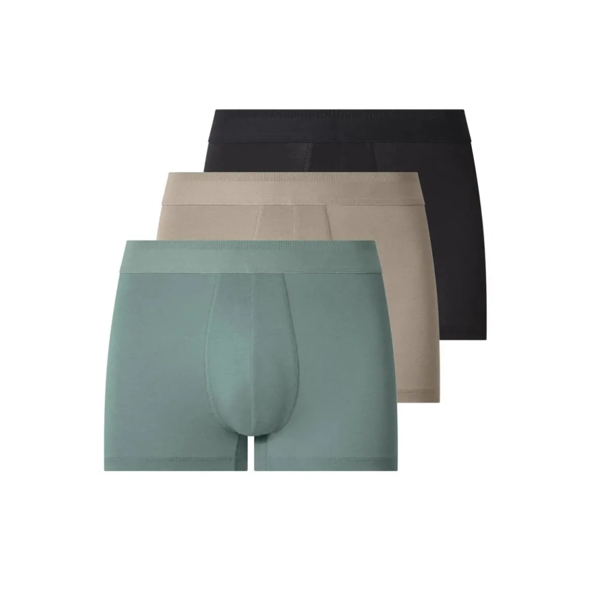 esmara® MEN Herren-Boxershorts, 3 Stück, XL, schwarz/grün/beige - B-Ware neuwertig