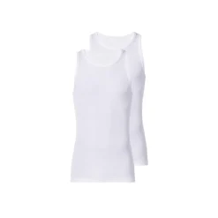esmara® MEN Herren-Doppelripp-Achselhemden, 2 Stück, S, weiß - B-Ware neuwertig