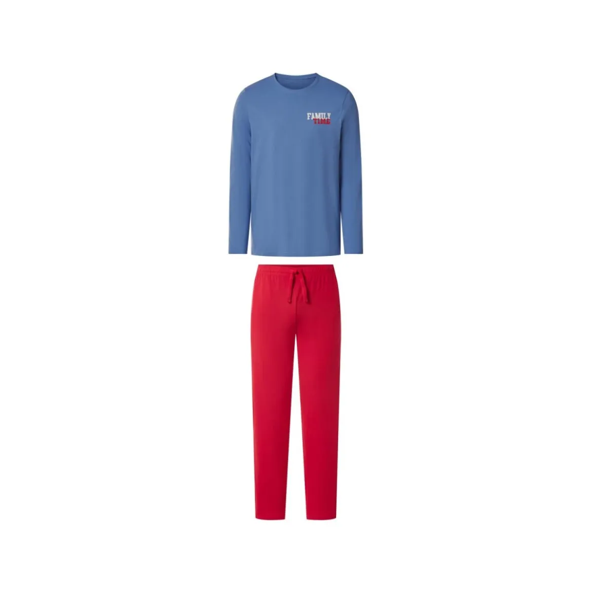 Esmara® MEN Herren Pyjama, L, blau/rot - B-Ware neuwertig