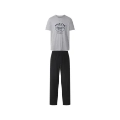 esmara® MEN Herren-Pyjama, XL, grau/schwarz - B-Ware neuwertig