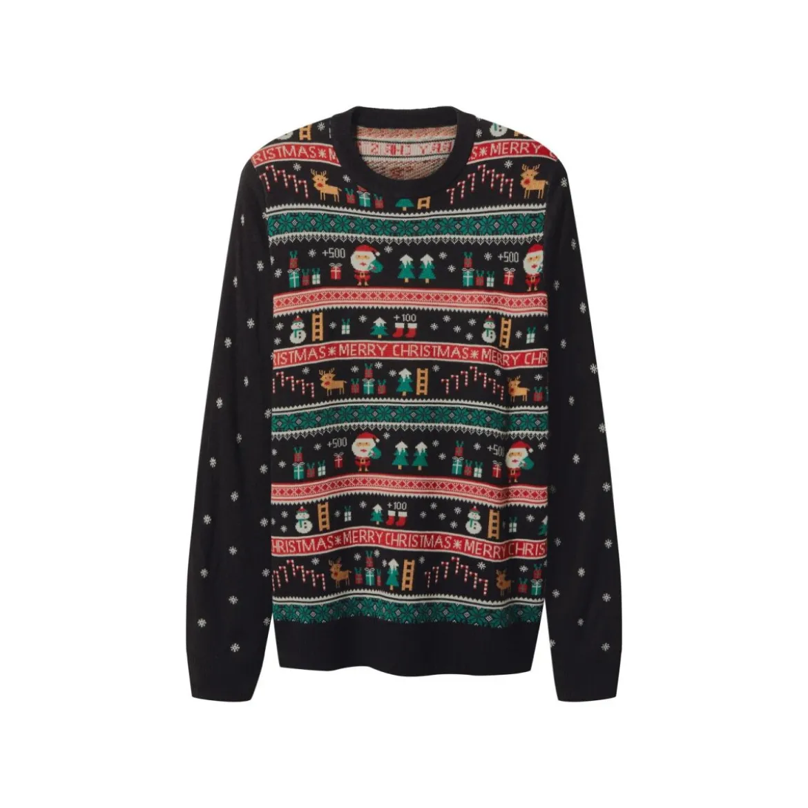 esmara Men Herren Weihnachtspullover (Schwarz, L (52/54)) - B-Ware neuwertig