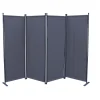 Grasekamp Paravent 4 tlg Raumteiler Grau 220 x 165 Grau - B-Ware sehr gut