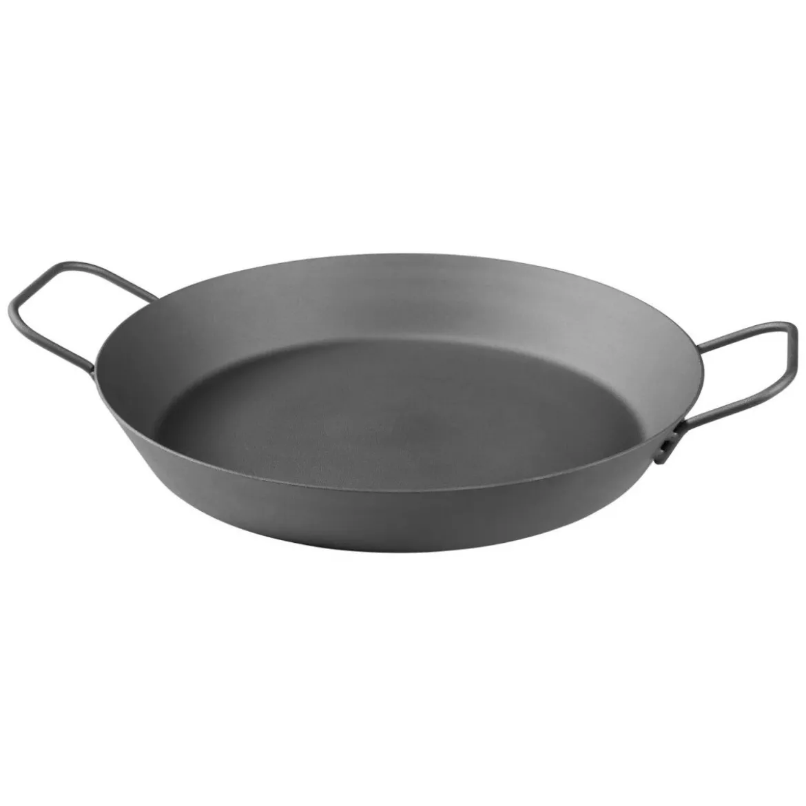 GRILLMEISTER Ø 32 Eisen-Grillpfanne / Ø 28,5 Eisen-Grillpfanne mit perforiertem Boden / Ø 20 Eisen-Grillpfanne mit Servierbrett - B-Ware