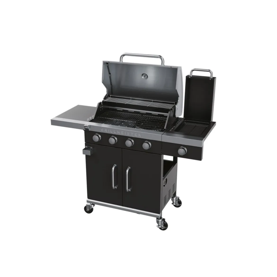 GRILLMEISTER Gasgrill, 4plus1 Brenner, 19,7 kW, mit 4 Garzonen - B-Ware neuwertig