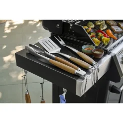 GRILLMEISTER Grillzubehör mit Holzgriff - B-Ware