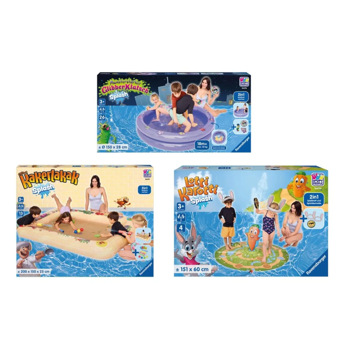 HAPPY PEOPLE Ravensburger Badespaß-Spiele, für Draußen - B-Ware