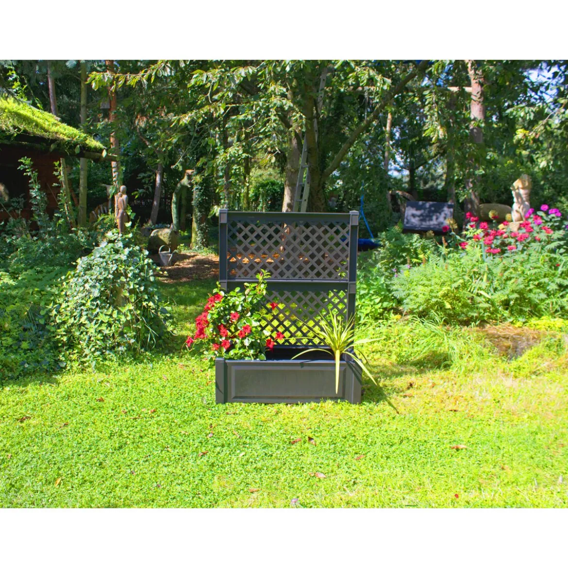 KHW Pflanzkasten mit Spalier, L 100 cm, 110 Liter, aus robustem Kunststoff (Anthrazit) - B-Ware sonstiges