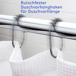 2LB Depot 12 extra große Duschvorhangringe aus Edelstahl - B-Ware sehr gut