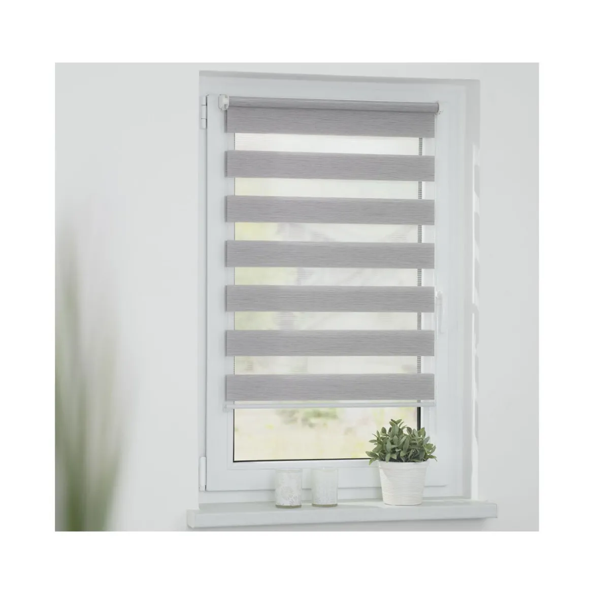 LICHTBLICK Duo Rollo Klemmfix, ohne Bohren, meliert, ab 45 x 150 cm - B-Ware