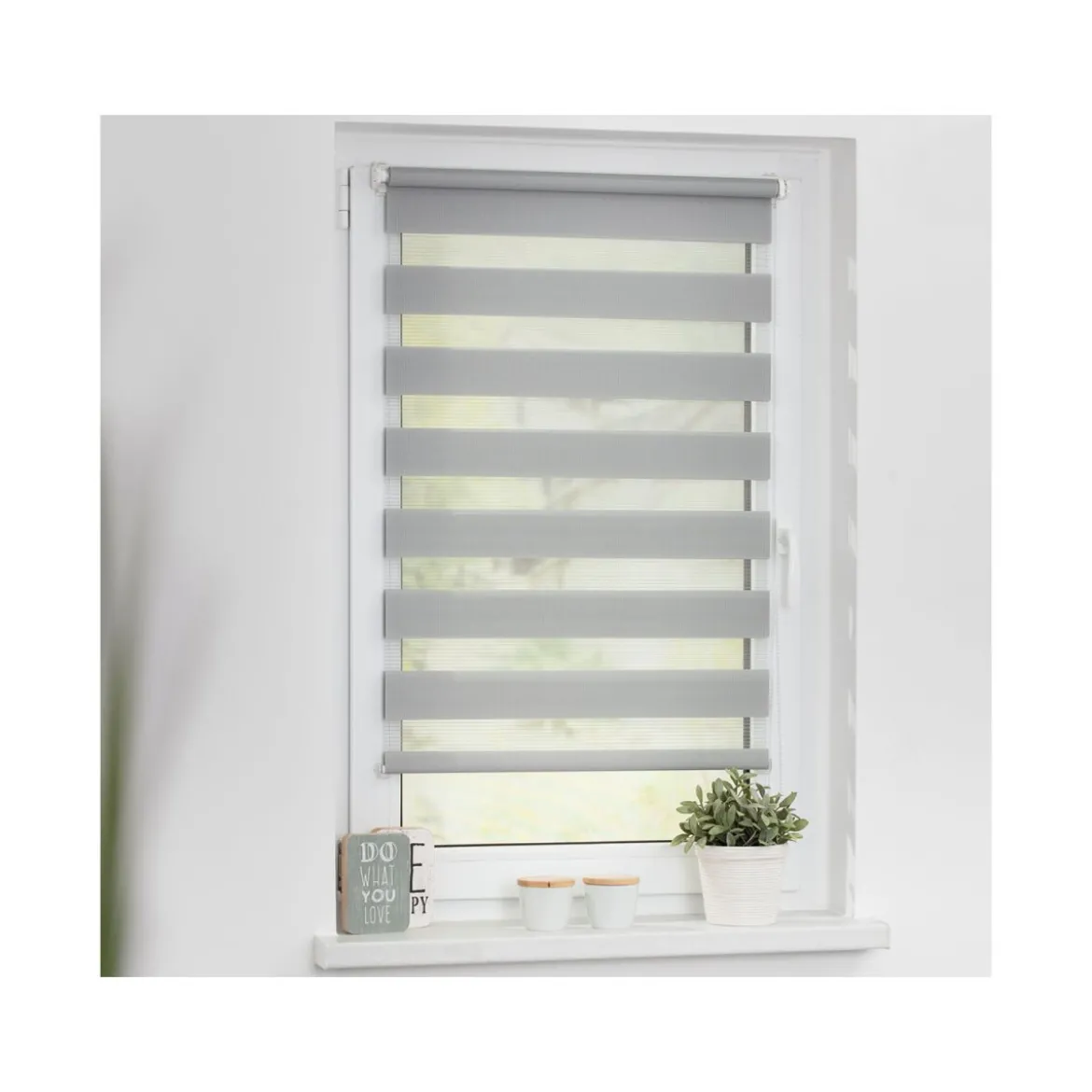 Lichtblick Duo-Rollo Klemmfix, ohne Bohren, verspannt, blickdicht, ab 45 x 150 cm - B-Ware