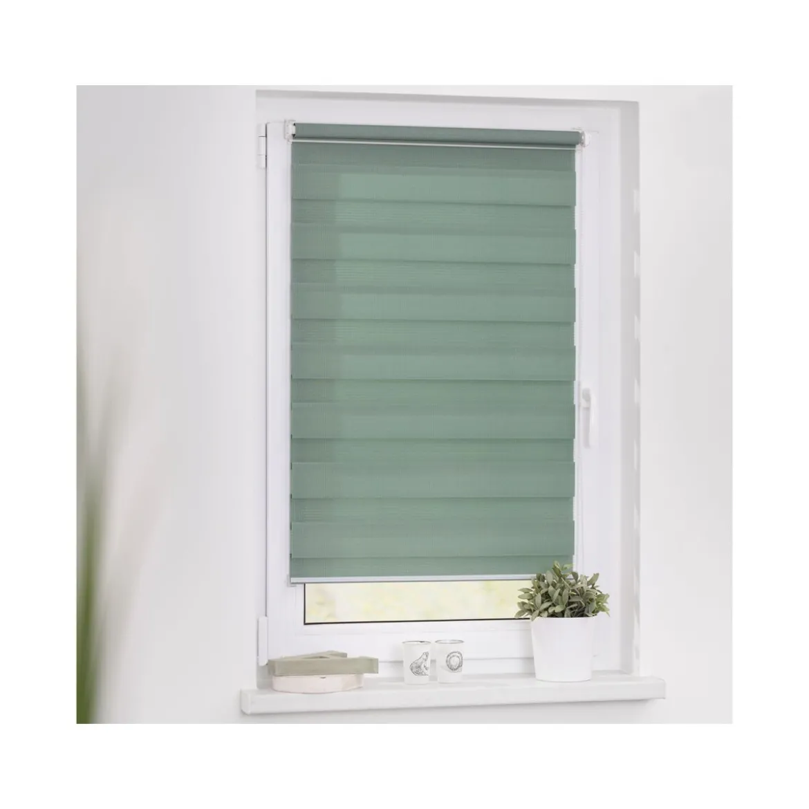 Lichtblick Duo-Rollo Klemmfix, ohne Bohren, verspannt, blickdicht, ab 45 x 150 cm - B-Ware