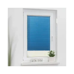 Lichtblick Plissee Haftfix, ohne Bohren, Blau, 60x130 cm - B-Ware neuwertig