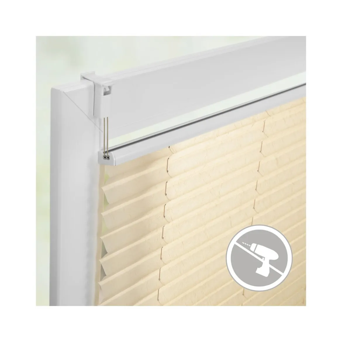 Lichtblick Plissee Klemmfix, ohne Bohren, verspannt, ab 45 x 130 cm - B-Ware