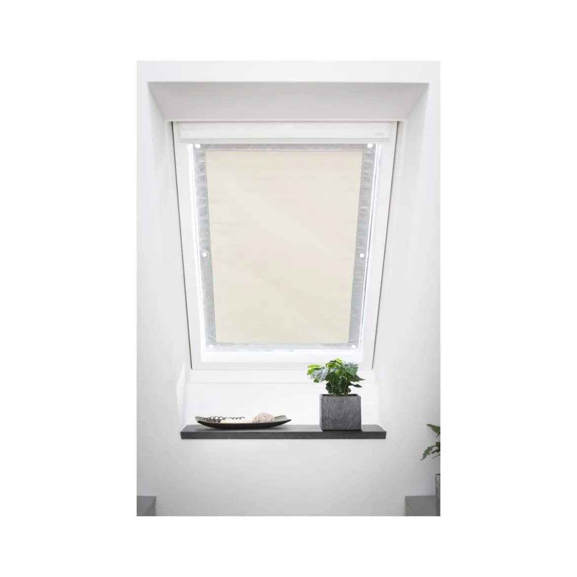 Lichtblick Sonnenschutz Dachfenster »Haftfix«, ohne Bohren, Verdunkelungsfunktion, 36 x 76,9 cm, creme - B-Ware sehr gut