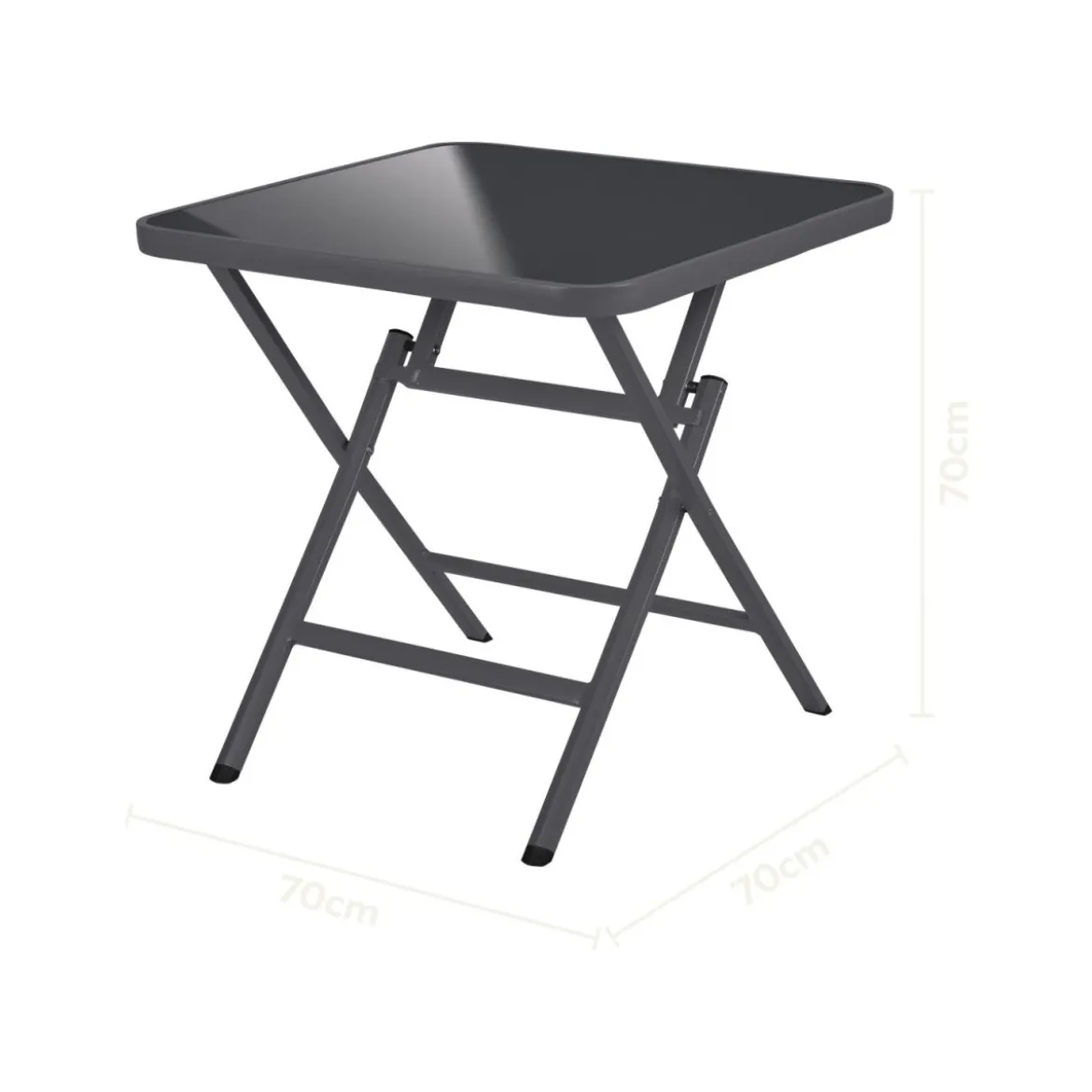 LIVARNO® Alu-Glastisch »Houston / Toronto«, 70 x 70 x 70 cm - B-Ware