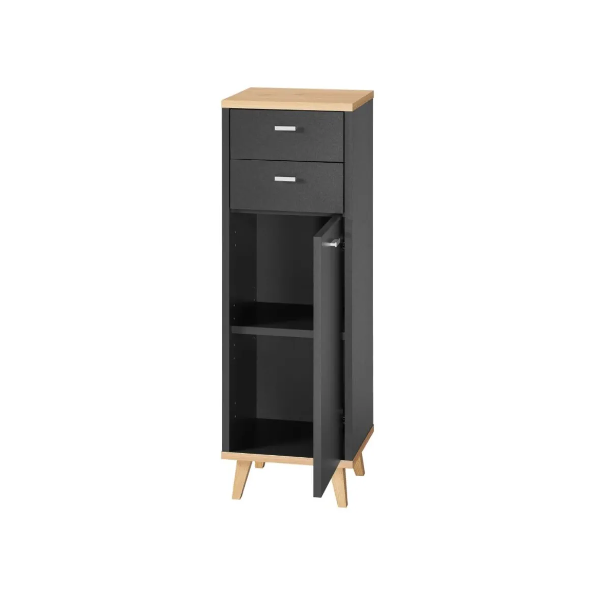 LIVARNO® Bad-Seitenschrank Corfu, anthrazit - B-Ware