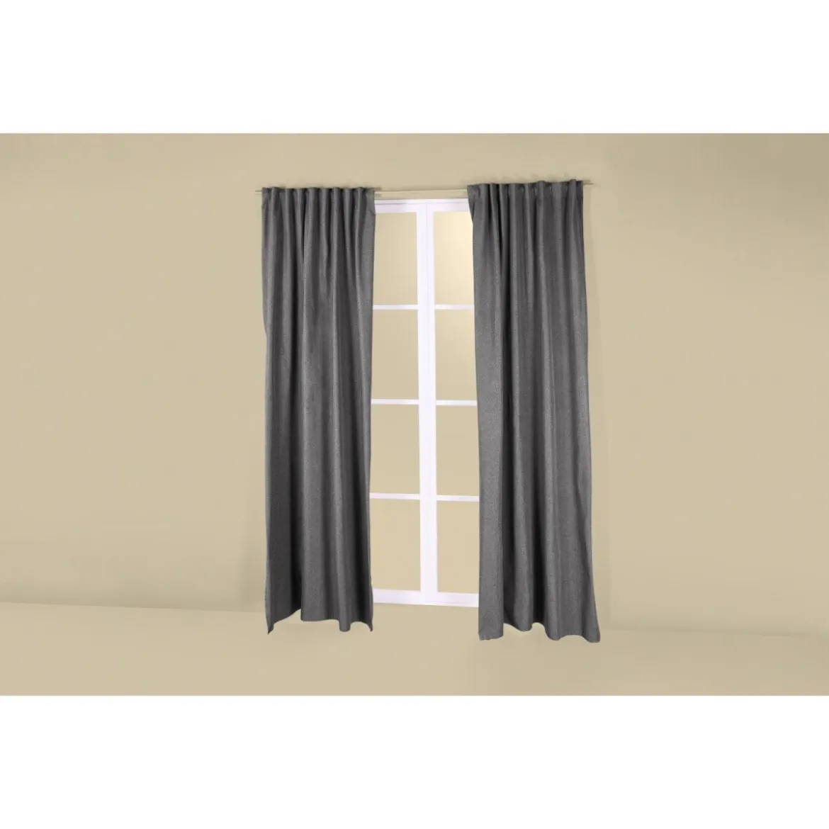 LIVARNO® Blackout-Vorhangschal-Set, 2-teilig (Grau) - B-Ware neuwertig