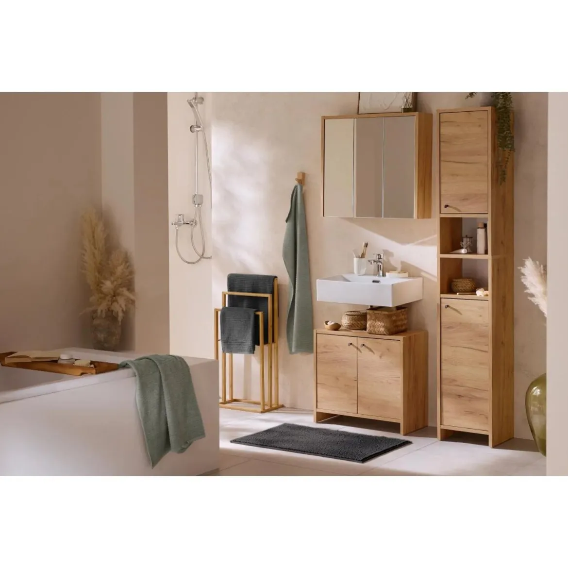 LIVARNO® Hochschrank Verona, in Wotan-Eiche - B-Ware