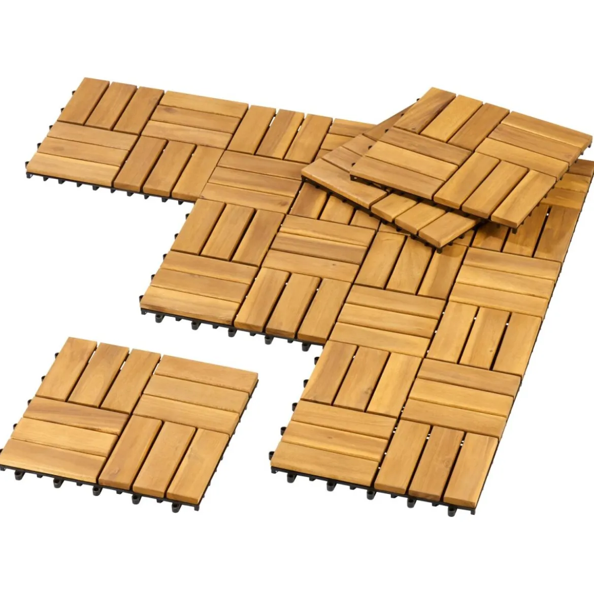 LIVARNO® Holzfliesen, 9 Stück - B-Ware