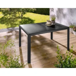 LIVARNO home Alu-Gartentisch Houston, mit Wendetischplatte, schwarz - B-Ware neuwertig